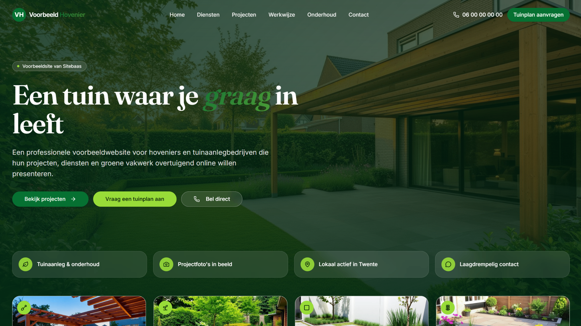 Voorbeeldwebsite Hovenier