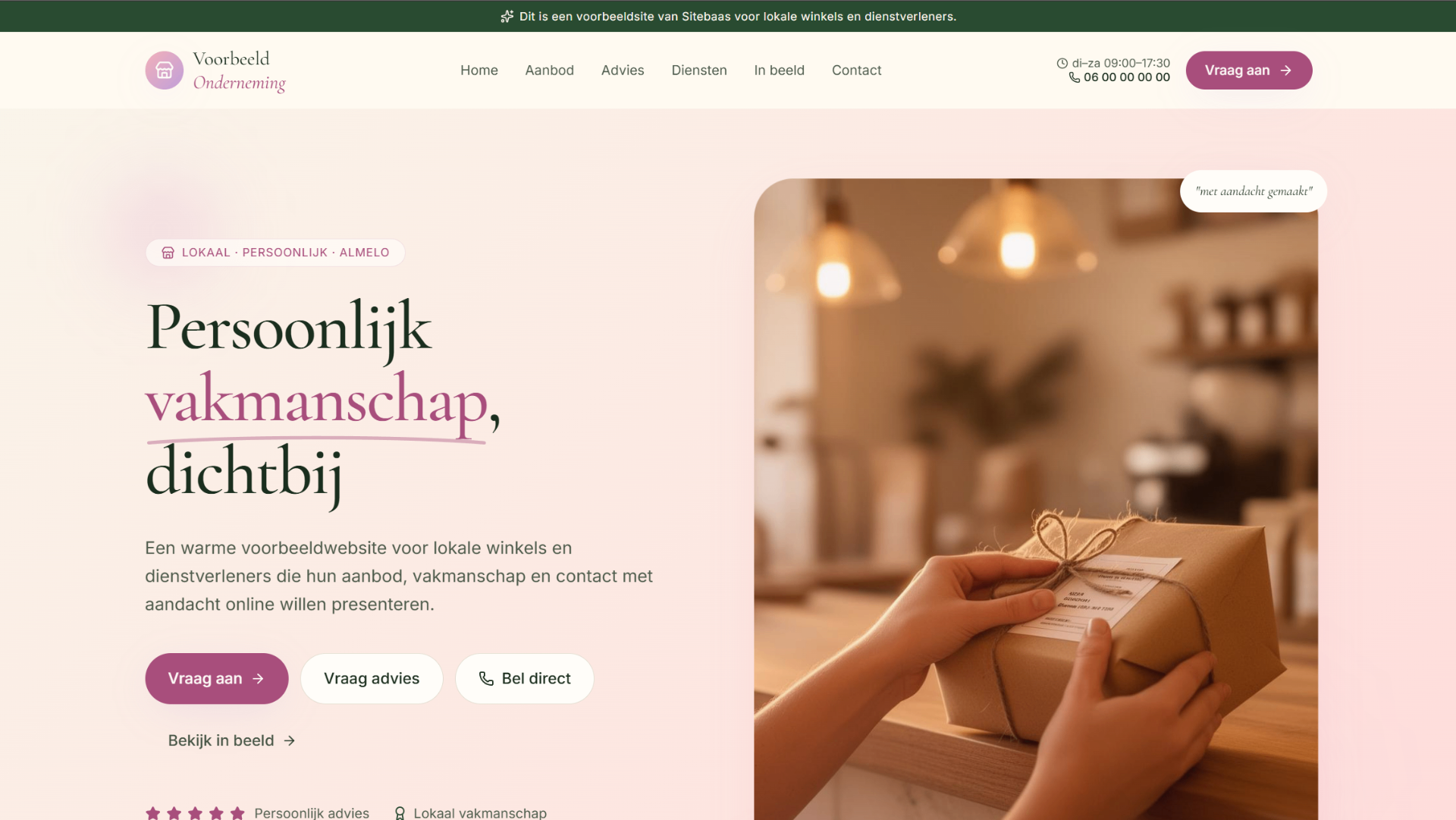 Voorbeeldwebsite Lokale dienstverlener